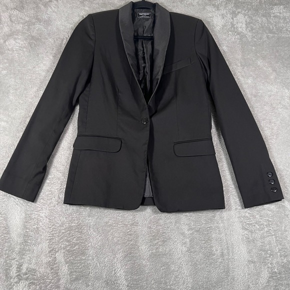 Yves‎ Saint Laurent Blazer Womens Size 34 Uniform Black Career Jacket - Picture 1 of 8